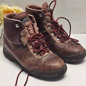 Vintage Brown Skywalk Vasque Y2K Brown Boots Red Laces Gore-Tex Cowhide 9 7535